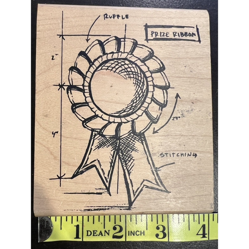 Prize Ribbon Rubber Stamp Scrapbooking Crafts